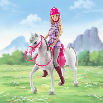 芭比barbie 女孩芭比娃娃玩具 芭比公主送礼 过家家玩具 芭比骑马探险