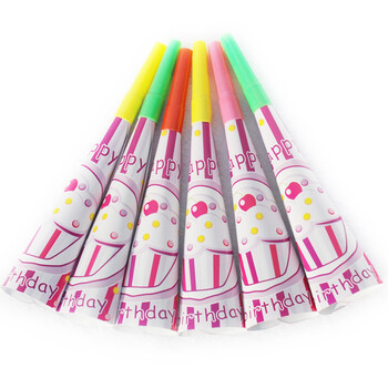 
                                        孩派highparty 儿童生日派对用品 儿童玩具 女孩粉蛋糕喇叭6个                