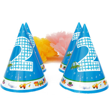 
                                        孩派HighParty生日派对用品//生日帽子//生日装扮//二岁男孩圆锥帽1个                
