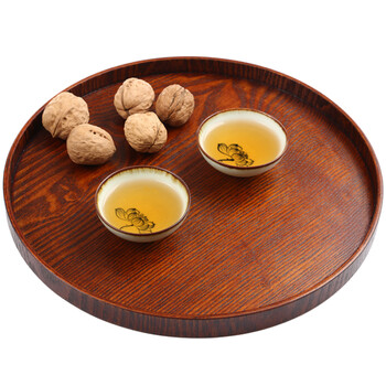 
                                                                                酸枣木盘原木圆盘子复古木质茶托盘果盘 原木多用圆盘 直径30CM                
