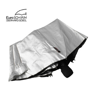 德国Euroschirm欧塞姆风暴伞遮阳伞 全自动折叠三折 银胶防紫外线 高端创意礼品 银色