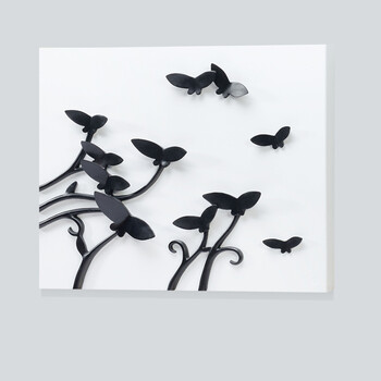 福雕家饰 电表箱配电箱装饰画墙挂画现代液压欧式客厅立体画 彩蝶翩翩电表箱白底黑心