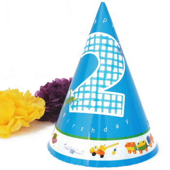 
                                        孩派HighParty生日派对用品//生日帽子//生日装扮//二岁男孩圆锥帽1个                