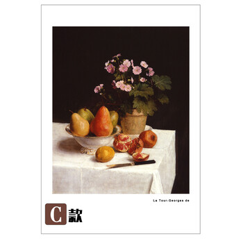 羿木艺品客厅装饰画现代简约壁画电表箱沙发背景墙画挂画酒店配画古典油画静物 电表箱装饰 三联一套 50*70胡桃色外框