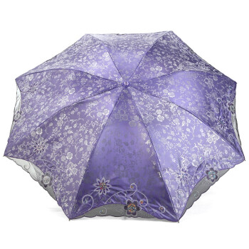 
                                        【京东超市】天堂伞 春意阑珊三折超轻绣花晴雨伞33200E紫色                