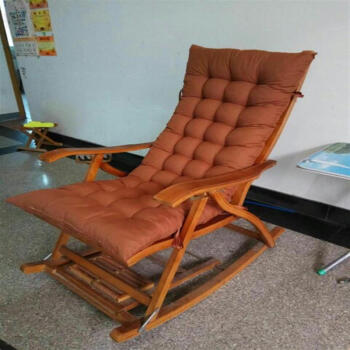 竹椅靠垫午睡老年人乘凉可坐躺 红咖啡 磨毛款 此款是垫子不含椅子