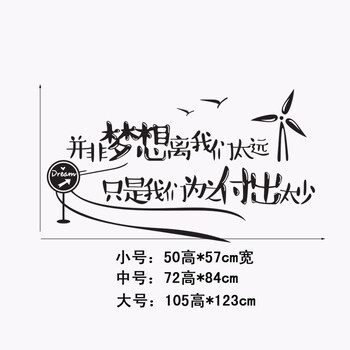 
                                        喜艾林 房客厅沙发电视背景墙贴企业文化学校学生寝室墙贴纸励志标语贴F 成功与失败执行力梦想 黑色梦想 中号                
