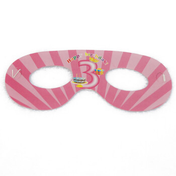 
                                        孩派HighParty/生日用品/生日派对用品/三岁女孩面具/6个                
