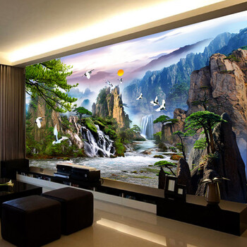
                                        K-S钻石画5D钻石十字绣满钻钻石绣客厅新款风景山水画锦绣山河 方钻满钻 小版 绣布尺寸70*40厘米                