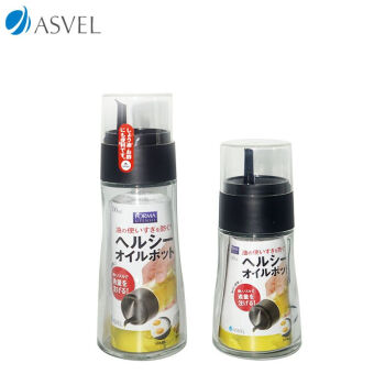 ASVEL 日本油瓶玻璃防漏油壶防挂油厨房用品醋瓶醋壶液体调味料瓶带盖 大号200ML 2131,降价幅度10%