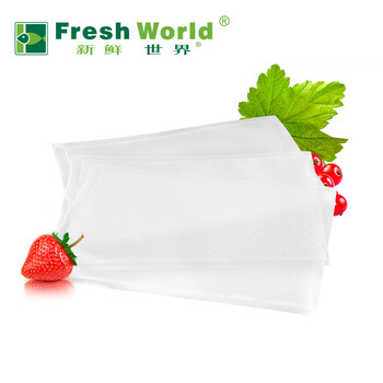 
                                        新鲜世界（Fresh World） 食品保鲜袋 干果包装袋 纹路真空机专用袋 多种规格 22cm*30cm100个装                