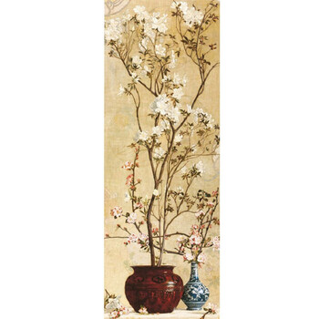 名帛家居 欧美式装饰画 客厅装饰画卧室风景画 玄关挂画 餐厅壁画 花卉有框画书房油画白梅花
