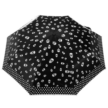
                                        【京东超市】天堂伞（防晒值UPF50+）黑色摇滚缎面黑胶三折晴雨伞31007E黑图外                