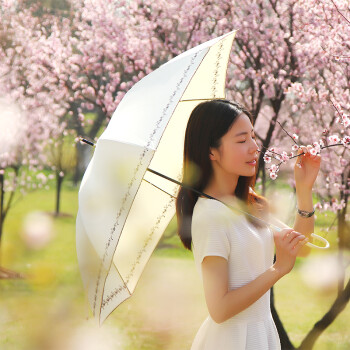 
                                        
                                        FaSoLa 超轻遮阳伞 太阳伞  长柄雨伞 两用晴雨伞（清仓特价） 米白色+咖啡刺绣                
