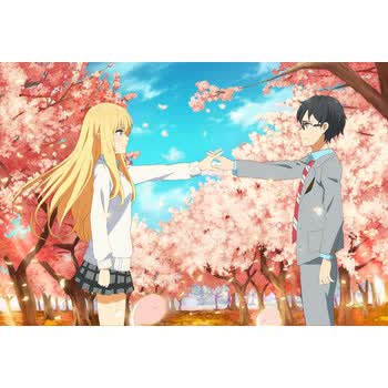 四月是你的谎言墙纸墙贴超大海报动漫墙贴宿舍墙纸二次元自粘定制sn