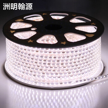 洲明翰源led软灯带客厅吊顶装饰灯带贴片220V灯条超亮5050高亮款（插头需另购） 正白光 5050-72D 6W 加亮款