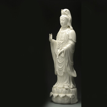 
                                        力峰 德化陶瓷观音菩萨佛像观世音送子观音家饰家居装饰品工艺品摆件摆设品风水人物瓷器摆饰 16寸白色                