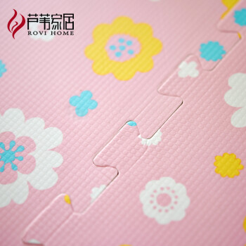 
                                        芦苇 田园风泡沫地垫儿童EVA拼图爬爬行地垫榻榻米地垫飘窗垫加大 蓝色花 60x60cm8片装含包边条                