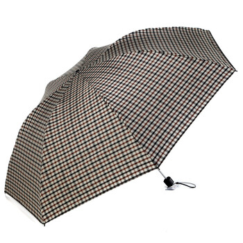 
                                        【京东超市】天堂伞（防晒值UPF50+）黑胶色织格三折晴雨伞31022E T851格                
