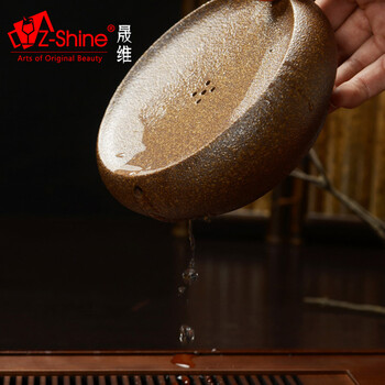 Z-SHINE 晟维茶具仿古粗陶壶托杯托蓄水窑变陶 石头釉款