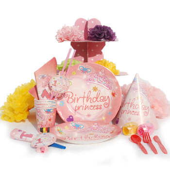 
                                        孩派HighParty生日派对用品/派对用品/儿童装饰用品/一岁公主/6人基本装                