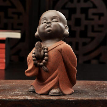 小摆件袖珍小和尚装饰貔貅指尖套装可爱乌龟生肖陶瓷娃娃饰品玩具小金