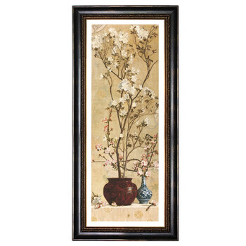 名帛家居 欧美式装饰画 客厅装饰画卧室风景画 玄关挂画 餐厅壁画 花卉有框画书房油画白梅花