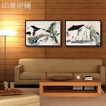 吴冠中作品系列 纯手绘油画 现代中式有框装饰画 客厅书房办公室挂画 印象斑斓 J款 50X60cm