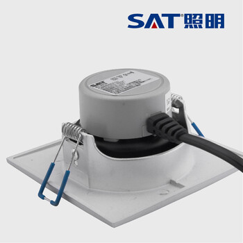 SAT照明led家居天花射灯筒灯4w全套天花灯开孔7cm-8cm方形象牙白 方形 4W