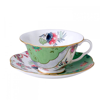 Wedgwood Butterfly Bloom 蝶恋花绿色杯碟 骨瓷茶杯/咖啡杯套装 混合色 150ml