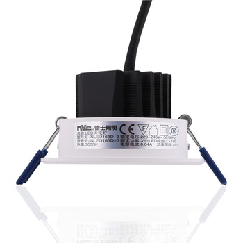 雷士照明NVC LED筒灯 射灯 一体化防雾 天花灯具 过道客厅吊顶灯NLED163D 砂银边 3瓦开孔75-85 暖白