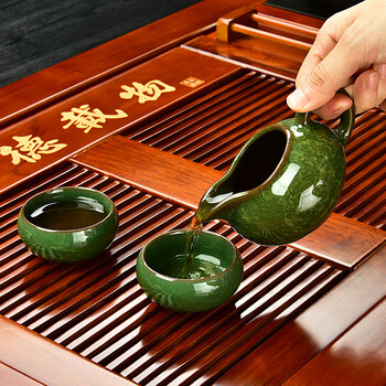
                                        太初天诺 功夫茶具套装四合一大气茶盘茶具茶盘实木整套宜兴紫砂 福满天下+冰裂套装                
