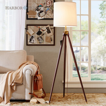 Harbor House Delmar木制三角支架落地灯 美式灯具 110035