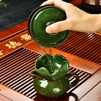 
                                        太初天诺 功夫茶具套装四合一大气茶盘茶具茶盘实木整套宜兴紫砂 福满天下+冰裂套装                