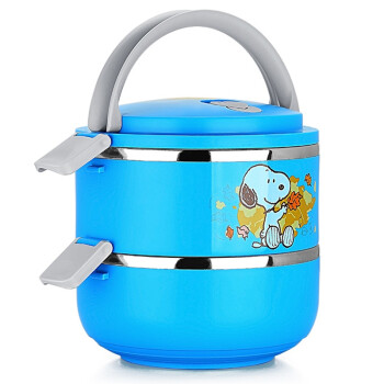 史努比（SNOOPY） 快乐不锈钢保温饭盒1800ml DF-8007B 蓝色