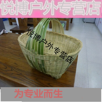 竹篮竹编手工编织竹篮 果篮 手提菜篮竹筐鸡蛋篮绿色环保 大号