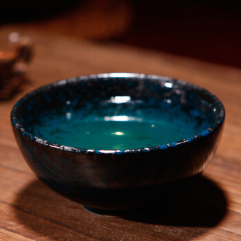 祥茹茗品台湾陶艺家郭聪仁窑变天目盏 全手工窑变圆杯个人品茶碗品茗曜变 郭聪仁天目盏 郭聪仁