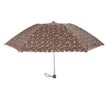 
                                        Adima梦幻星空太阳伞晴雨伞三折伞雨伞女防晒伞遮阳伞 se091310-1a咖啡色                