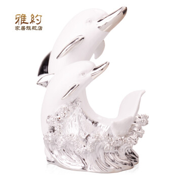
                                        雅约 家饰 海豚红酒架摆件欧式摆件装饰品创意礼物家居客厅艺术品酒柜吧台摆件 银色海豚酒架                