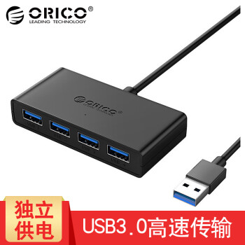 奥睿科（ORICO） G11 USB分线器一拖四HUB集线器笔记本电脑台式机扩展 USB3.0-黑色 线长0.3米