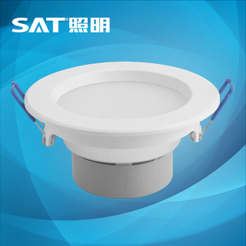 SAT照明尚非筒灯LED天花灯护眼射灯3/4/5/6/7/8/10W 一体化天花灯 暖黄光 银色 10W