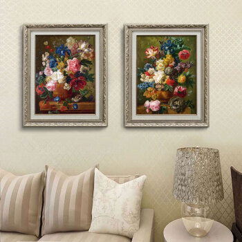 
                                        乐逸欧美式客厅装饰画餐厅挂画玄关壁画花卉 古典卉FGC款51x61cm                