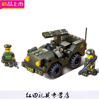 系列 军事飞机坦克积木 火箭炮儿童益智玩具 男孩生日礼物 双炮越野车