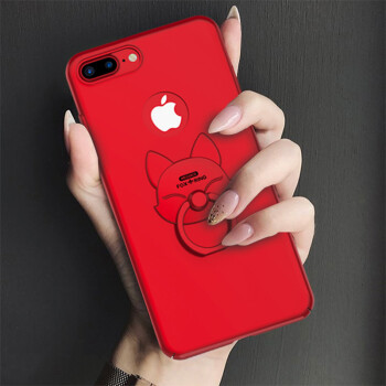 苹果7plus手机壳套硬带指环女款红色七韩国潮牌iphone7plus【收藏】