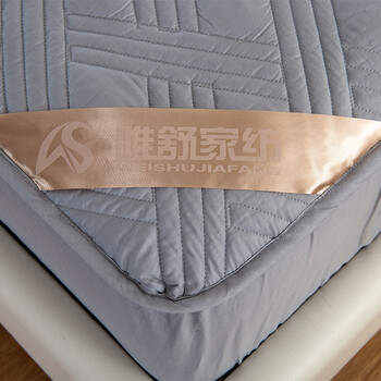 
                                        唯舒床品家纺 纯棉斜纹单人双人床笠式床护垫 床垫/床褥 席梦思床垫保护套1.2~1.8米床 古典灰 180*200cm                