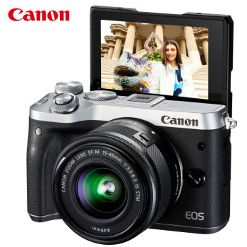 佳能（Canon）EOS M6 微单相机 数码相机 微单套机 银色（15-45 微单镜头）Vlog相机 视频拍摄