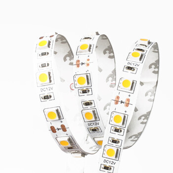 创华星LED灯带12V 超高亮5050贴片LED60珠灯条灯带客厅柜台软灯条 5050-60珠正白 1米