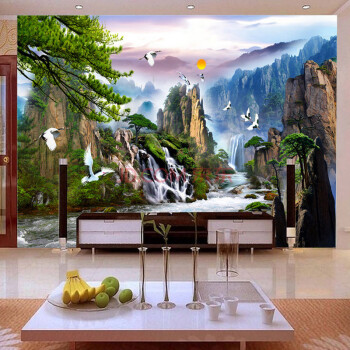 世轩 5d钻石画十字绣3d客厅圆钻方钻满钻锦绣山河魔方钻石画十字绣风景贴粘钻绣 (水晶魔方钻 圆钻满钻)中款 140X80厘米