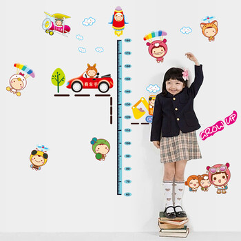 
                                        喜艾林 大号卡通儿童房 幼儿卧室墙贴纸 卡通娃娃女娃 时尚外贸墙贴纸 T 赛车娃娃身高贴                