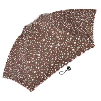 
                                        Adima梦幻星空太阳伞晴雨伞三折伞雨伞女防晒伞遮阳伞 se091310-1a咖啡色                